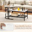 Table basse Table basse rectangulaire à 2 niveaux et table de bout avec tablettes de rangement