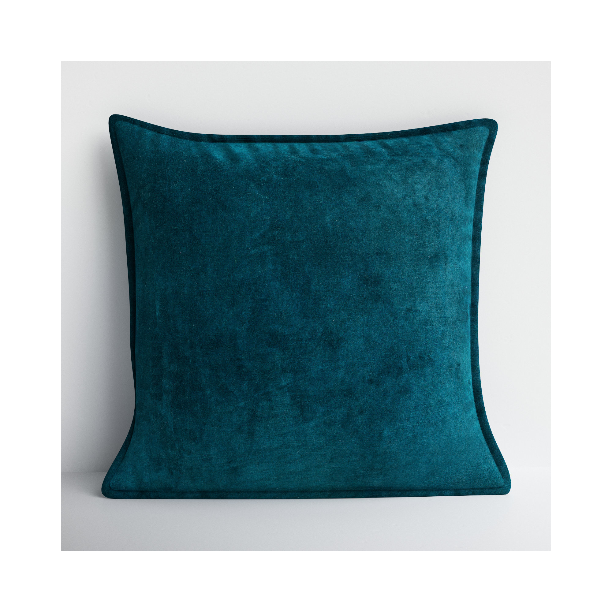 Edgar 100% Cotton Throw Pillow, Teal, Polyester/Polyfill, 18"H x 18"W