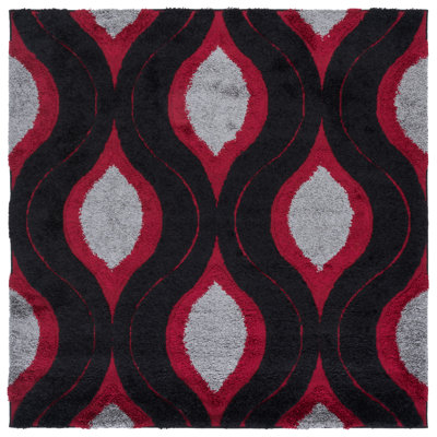 Tapis noir / rouge / gris Alsup