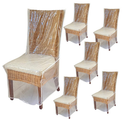 Paquet de 6 housses de chaises de salle à manger en PVC transparent et protecteurs résistant aux éclaboussures Nettoyer avec un linge humide.