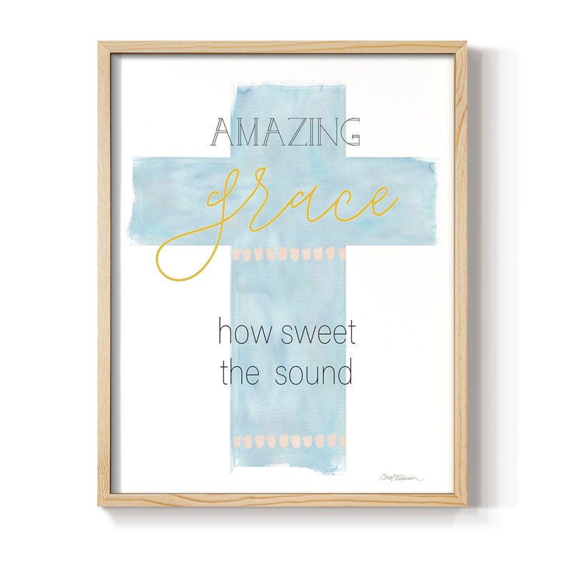 Impression encadrée «Amazing Grace» - bois massif, Natural, H 11 po x l 9 po