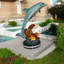 Superbe statue de dauphin, tortue et 2 poissons en bronze - sculpture de jardin unique Boxborough, L 18 po x l 16 po x H 25 po