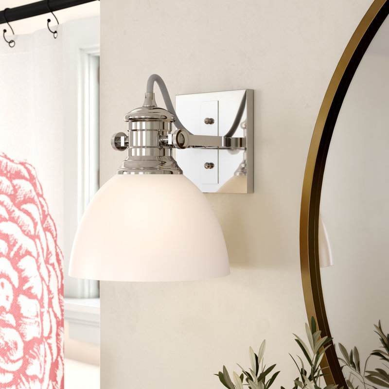 Bales Dimmable Vanity Light, Matte Black, Opal Glass