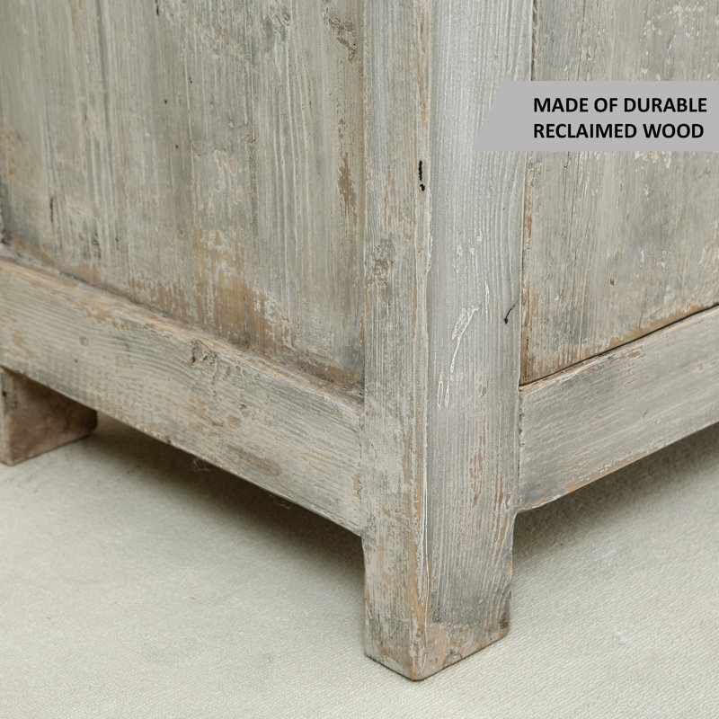 72 in. W Solid Wood Sideboard, Gray Wash