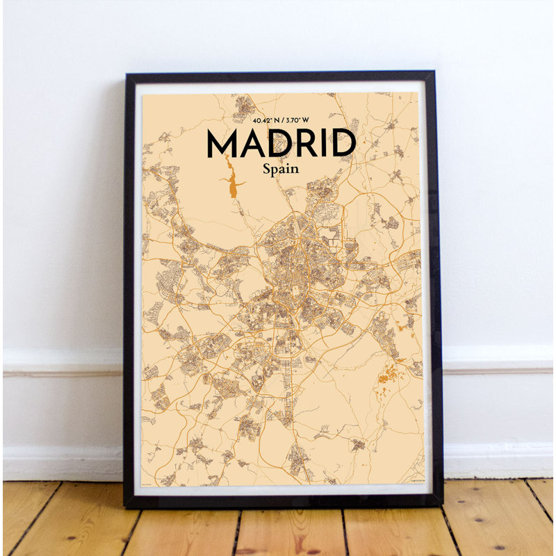 Madrid City Map - No Frame Print, 70.1cm H x 50cm W x 0.1cm D