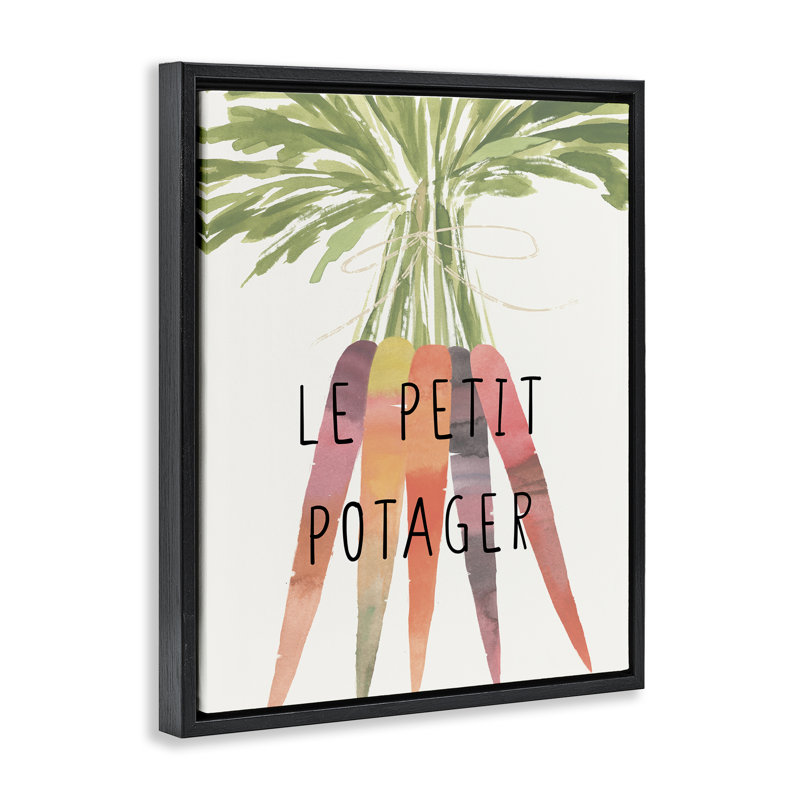  Art mural sur toile flottant avec potager, légumes par Annie Warren, H 31 po x l 25 po, Noir, noir, noir, noir