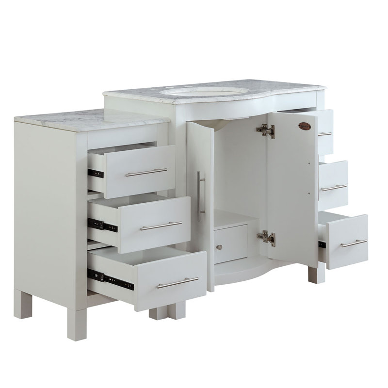 Ateeq 54'' Single Bathroom Vanity with Marble Top