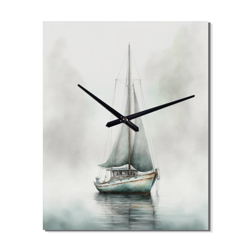 Jaleb - Horloge murale bord de mer surdimensionnée, H 32 po x l 24 po x P 1 po