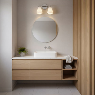 Zoey - Bathroom Vanity - Polished Nickel Finish - Glossy White Glass Shade