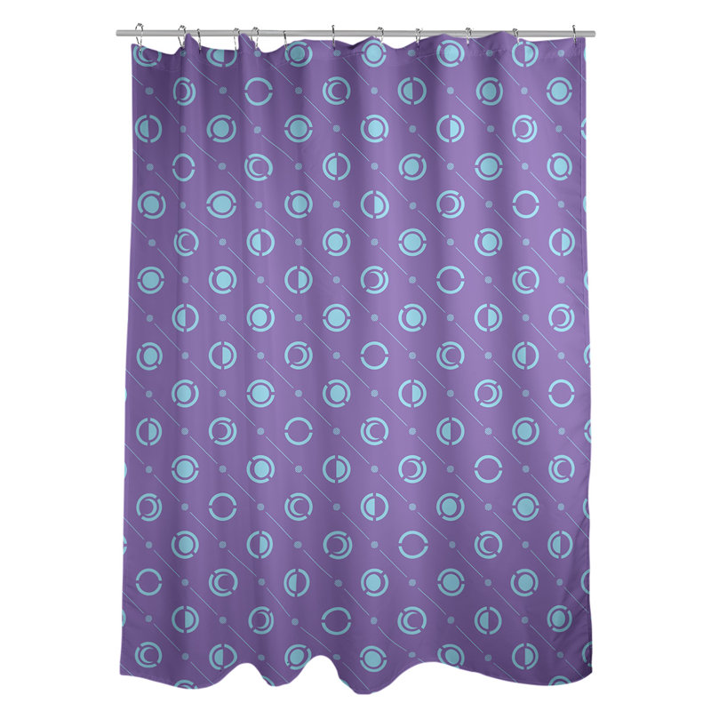 Rideau de douche à phases simples classic moon Noira Gothard, Mauve / bleu sarcelle