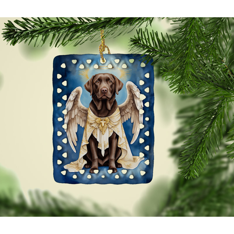 Ornement en porcelaine chocolat Labrador Retriever My Angel, Labrador Retriever 7027