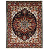 Blue Hand-Knotted Wool Elaborate Floral Medallion Geometric Modern Contemporary Carpet Rug