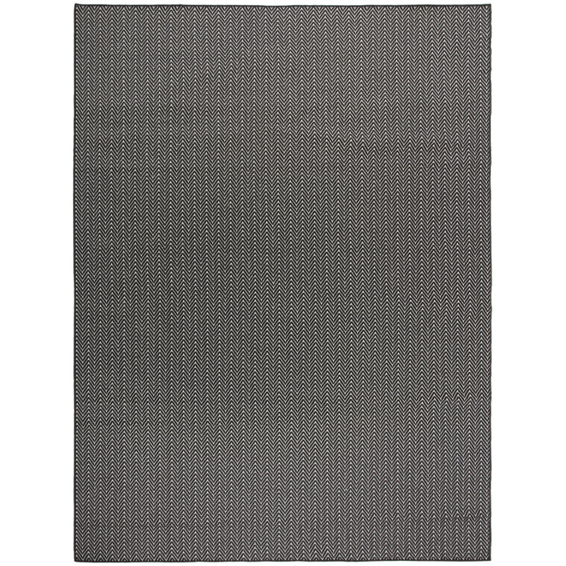 Remmie Black Modern Indoor/Outdoor Rug, Rectangle 10' x 14', Black