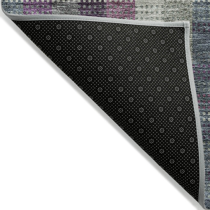 Tapis intérieur lavable 9 pi x 12 pi aubergine prune et gris