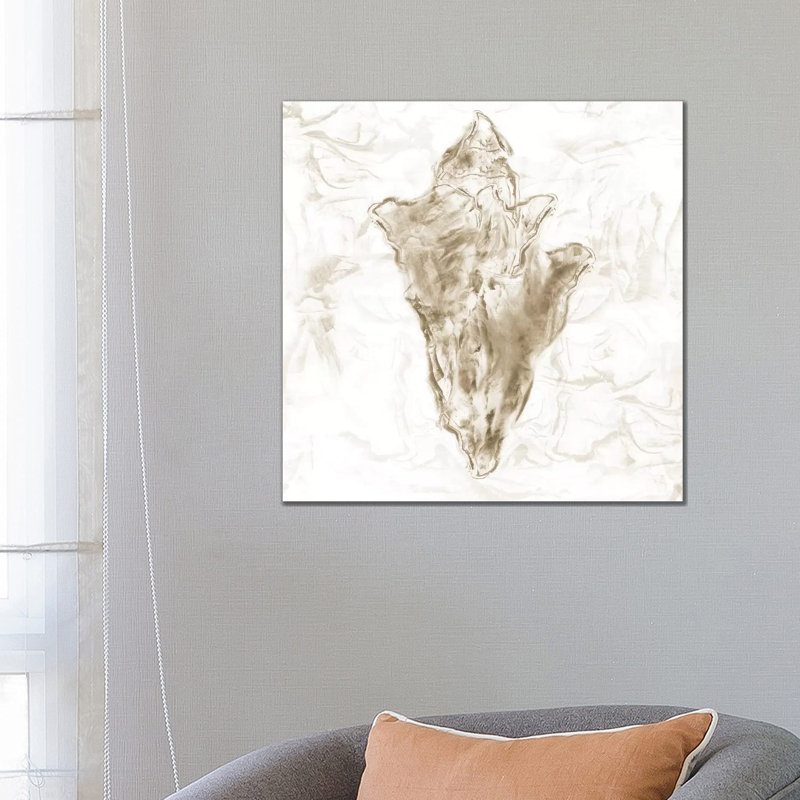 Soft Marble Coast Shell 1 Piece Wrapped Canvas Wall Art, 66.04 cm H x 66.04 cm W x 3.175 cm D