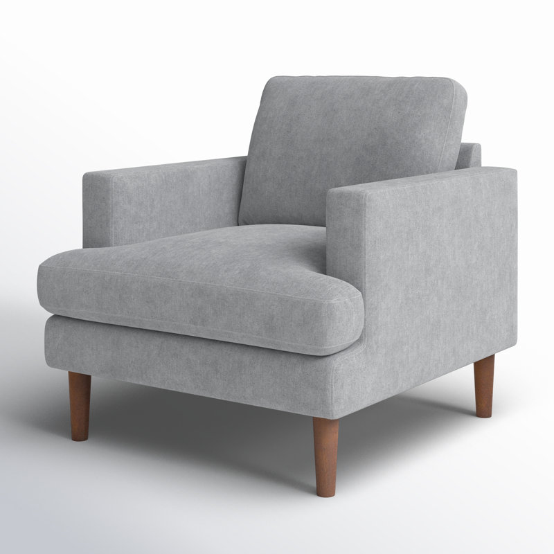 Fauteuil Laguna, Velours performance gris clair