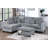 Contemporary Style 3Pc Sectional Set Right Arm Chaise Left Arm Sofa W/ Usb Port Storage Ottoman Throw Pillow Wooden Legs Primary Living Room-1631942718