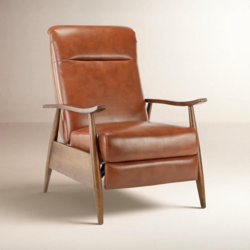 Imona 30" Manual Recliner, Caramel Pebbled Faux Leather