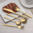 20 Piece Titanium Gold Plated Stainless Steel Flatware Set, 20 Pieces Golden Silverware Set, Golden Cutlery Set, Service For 4 (shiny Gold)
