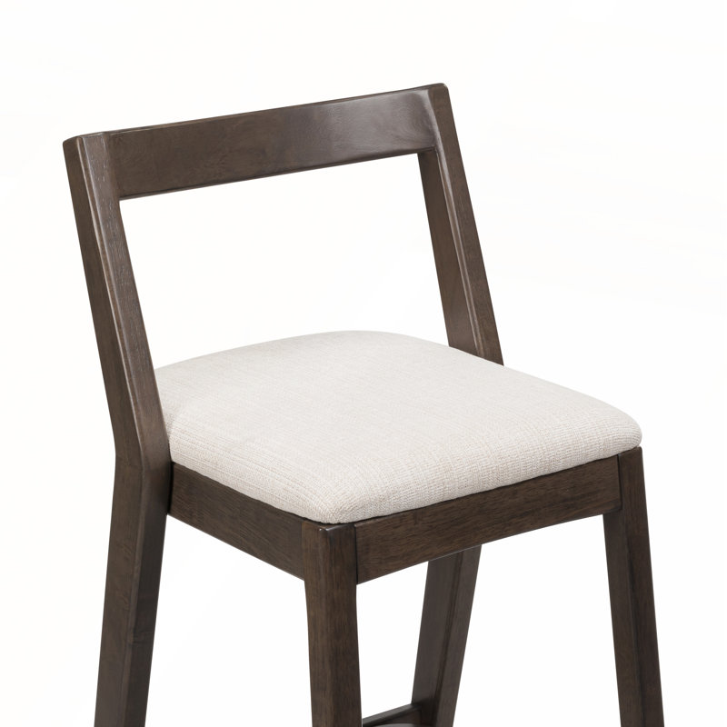 Ensemble de 2 tabourets de bar en bois d'hévéa pour plus de confort et de style, Marron foncé