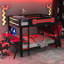 Lit superposé double avec deux bureaux de jeu intégrés, ports USB et organisateur de panneau perforé-100565325-100565323