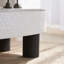 Table basse ovale avec plateau en faux marbre et tiroir caché - blanc