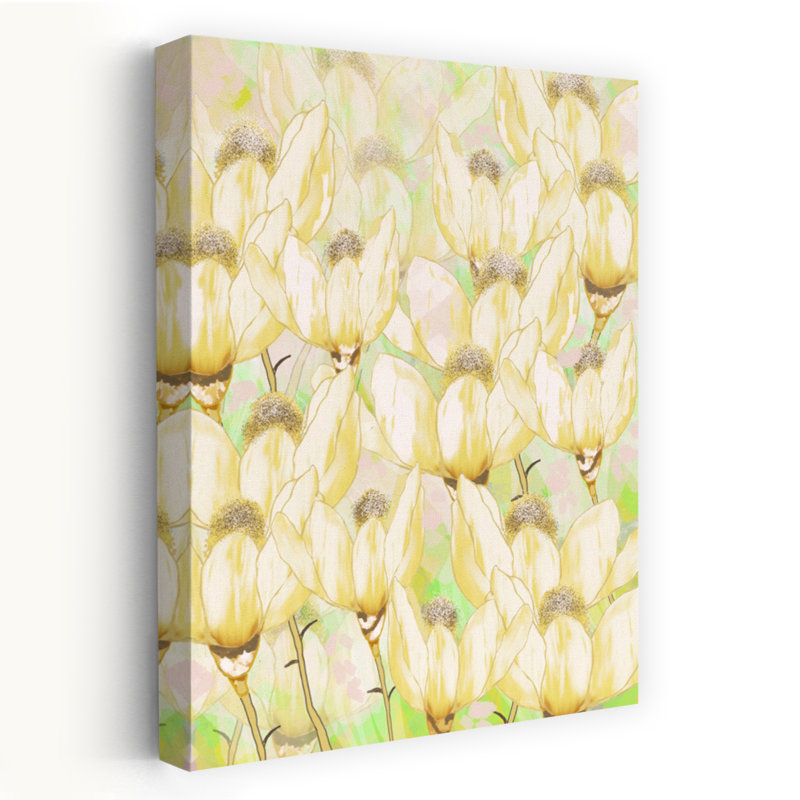 Douce fleur jaune délicate, art mural nature, H 18 po x l 12 po