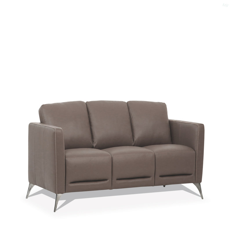 Canapé en cuir taupe Malaga (assemblé)