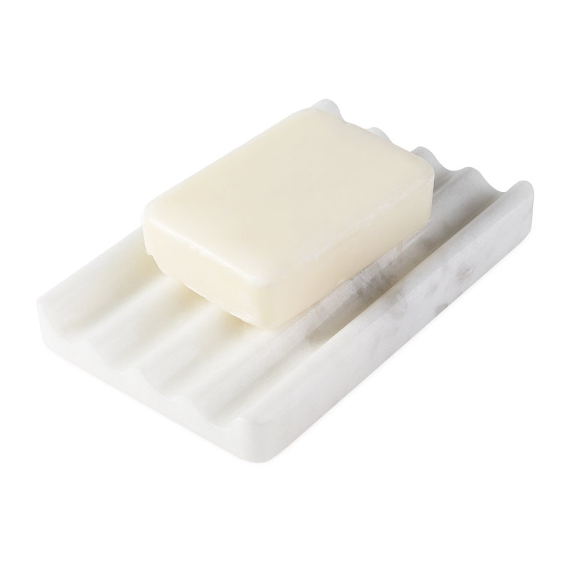 Natural Marble Soap Tray, White
