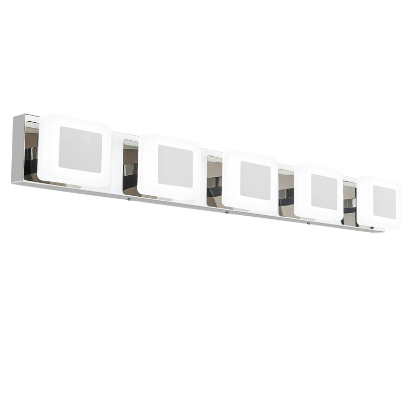 Modern Vanity Lights LED Bathroom Lights Over Mirror Acrylic Dimmable Wall Light Bathroom Vanity Light Fixtures, 5 Lights