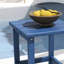 Table d'appoint carrée 15 po, table de bout d'extérieur bleue pour piscine, porche, balcon