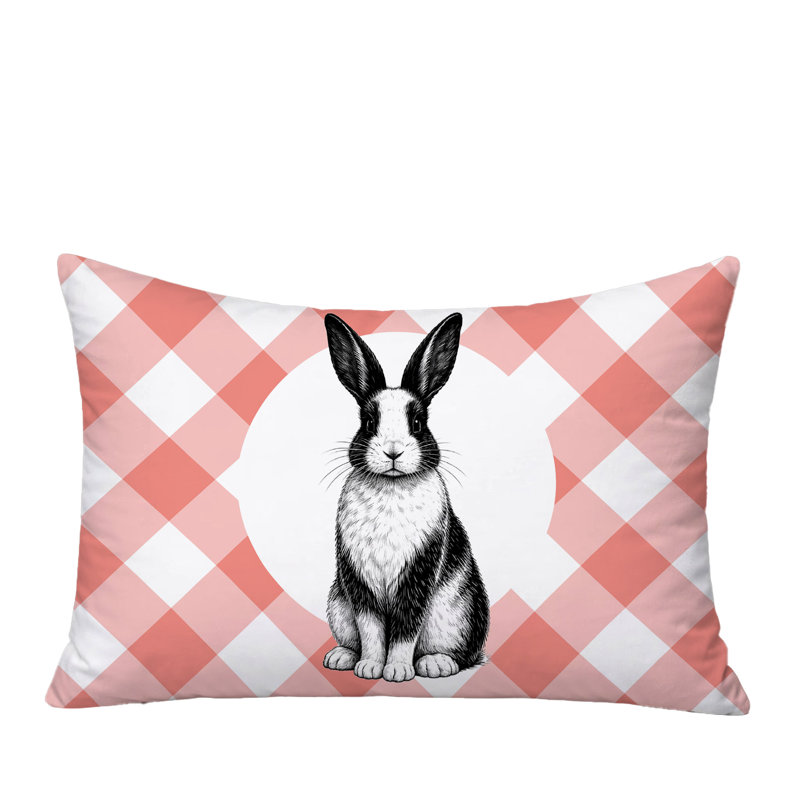 Oreiller réversible intérieur / extérieur Rabbit, 25x18, Peach