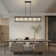 6 - Lights Modern Square / Rectangular Chandelier Black Linear Chandelier Dimmable Chandeliers For Dining Room Kitchen Island