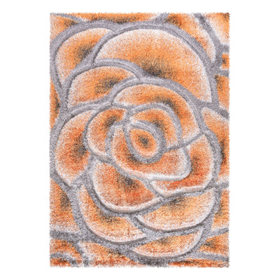 Aaronjohn Rectangle 120 cm x 170 cm Floral Cowhide Area Rug