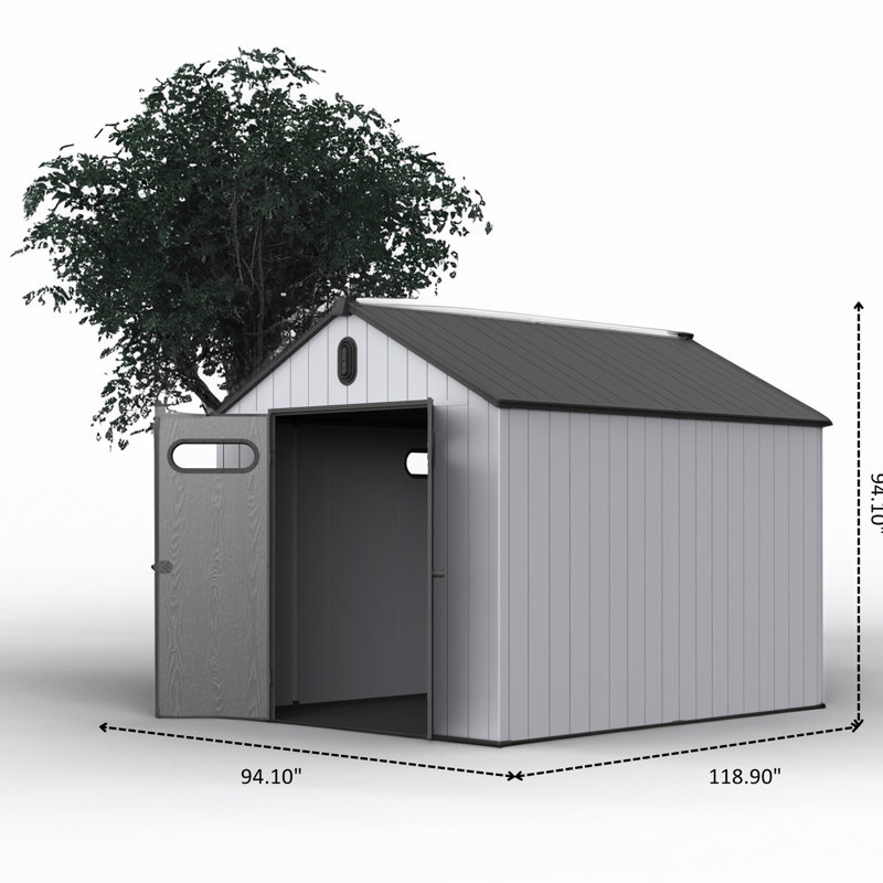 8*10ft Garden Storage Shed In Plastic - And Long-lasting Backyard Provide Extra Space