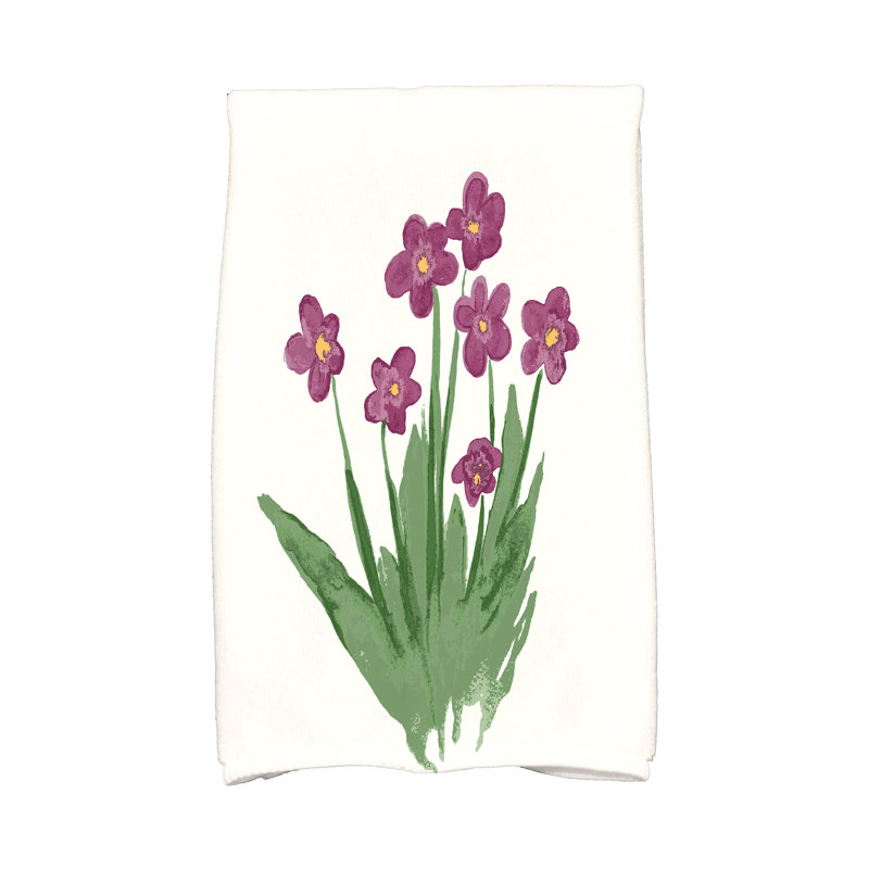 Jayapura Floral Tea Towel Kitchen Towel, Purple