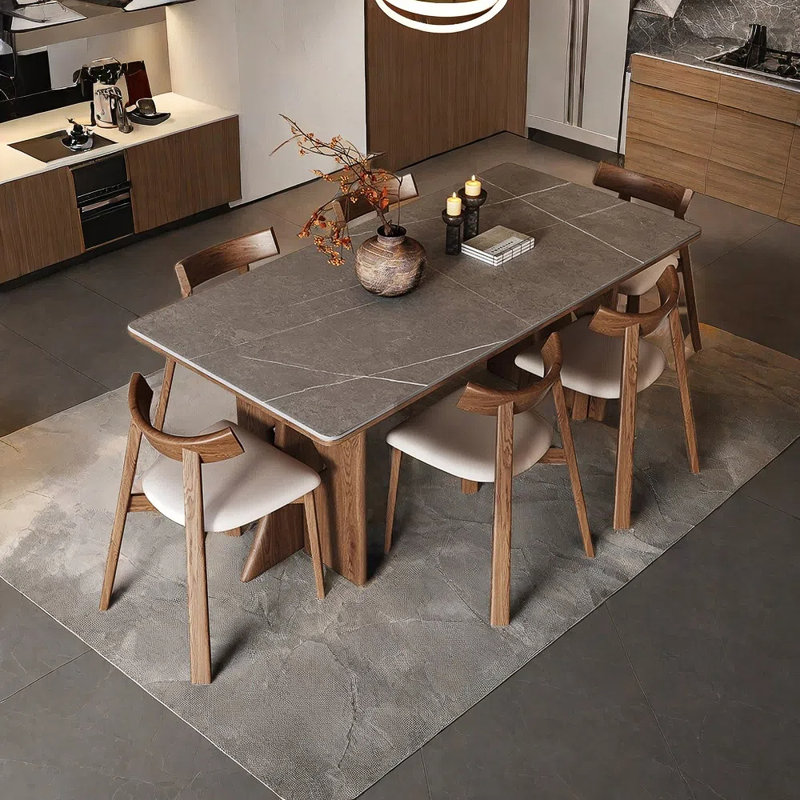 Simple home dining table and chair combination, 29.52"H x 70.86"L x 31.49"W