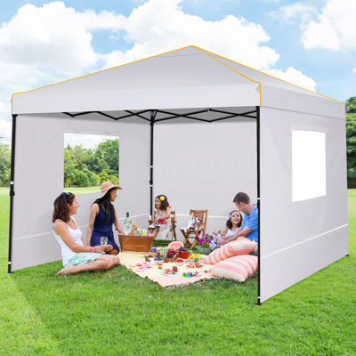Tente 10 x 30 avec auvent escamotable, tente de fête extérieure 10 x 30 avec 8 parois latérales amovibles
