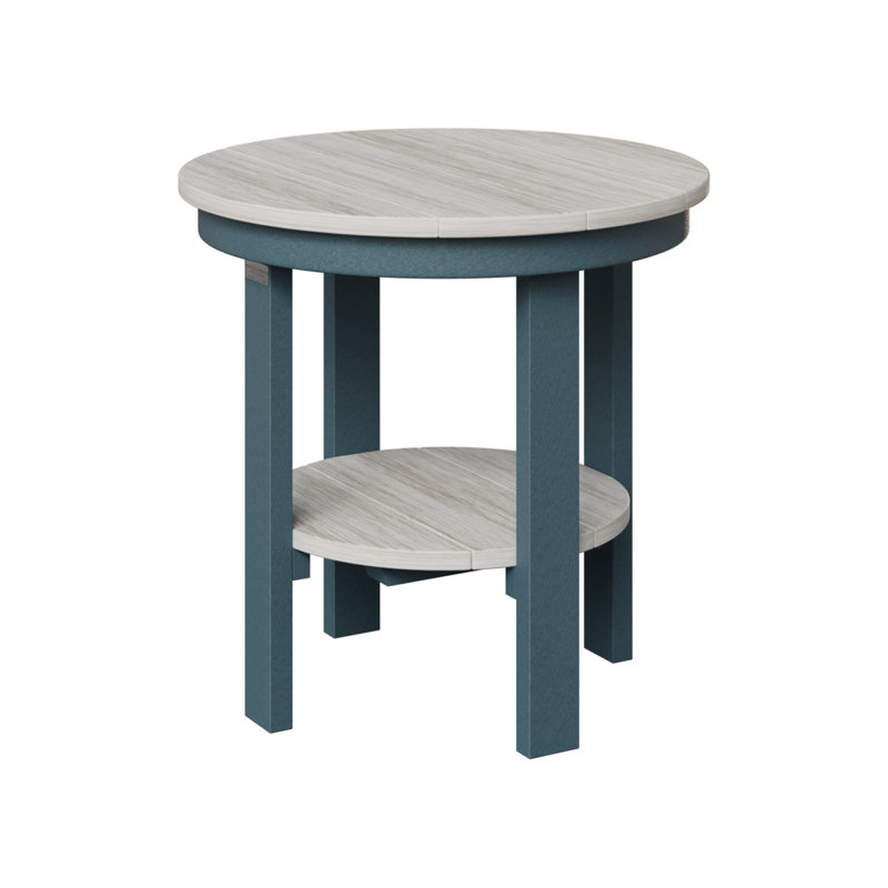 Table de salle à manger ronde Berlin Gardens, 21" H x 21.5" W x 21.5" D, Ardoise, Coquille de mer