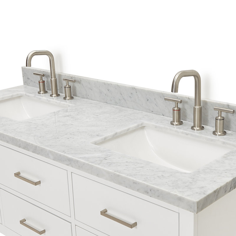 73'' W Double Vanity, Gray, Brushed Nickel, 61"