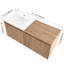 Meuble-lavabo mural simple 48 po avec lavabo en résine, meuble-lavabo flottant avec 4 portes et 1 tablette réglable