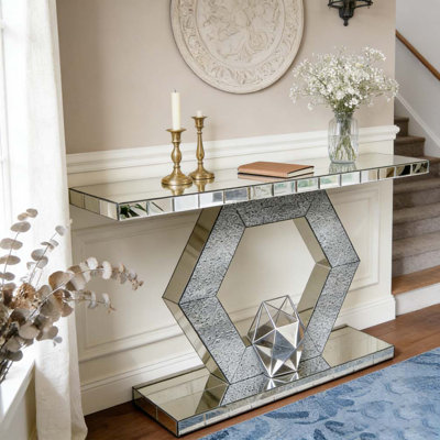 Console de luxe à miroir à deux niveaux Sparkling