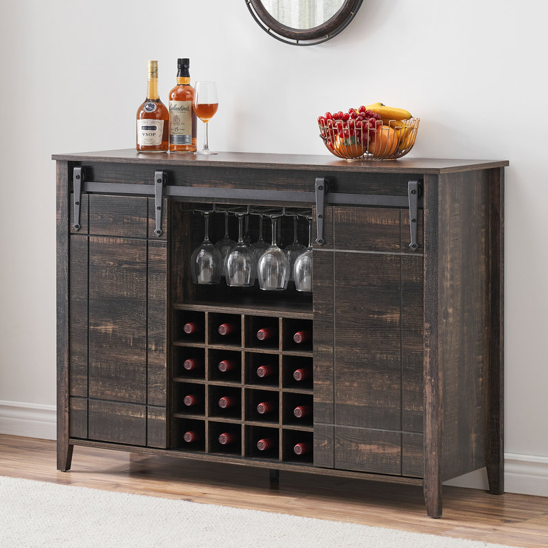 Armoire à vin avec rangement Farmhouse, Brun