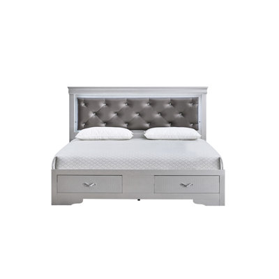 Osya 3AD8ED217FAD407EAA302845A752A81A Queen Bed Silver Champagne