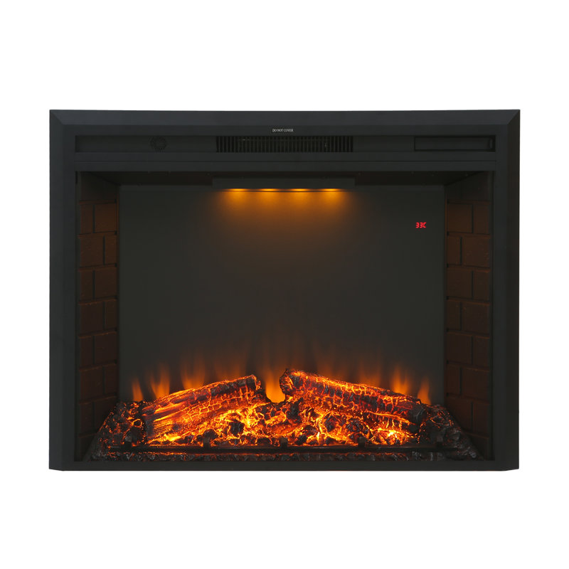 Mateas Electric Wall Mounted Fireplace Insert, 24.7" H x 30.5" W x 8.84" D