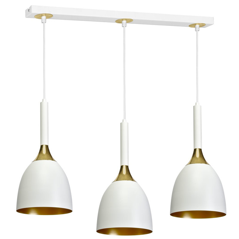 Grovetown 3 - Light Kitchen Island Pendant, White/Gold