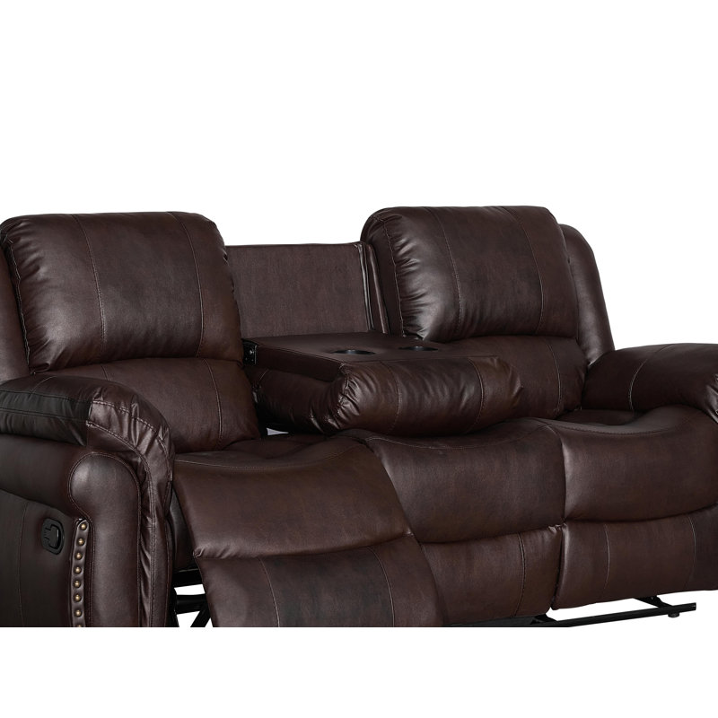 Sarahlynn Faux Leather Recliner, Brown Faux Leather