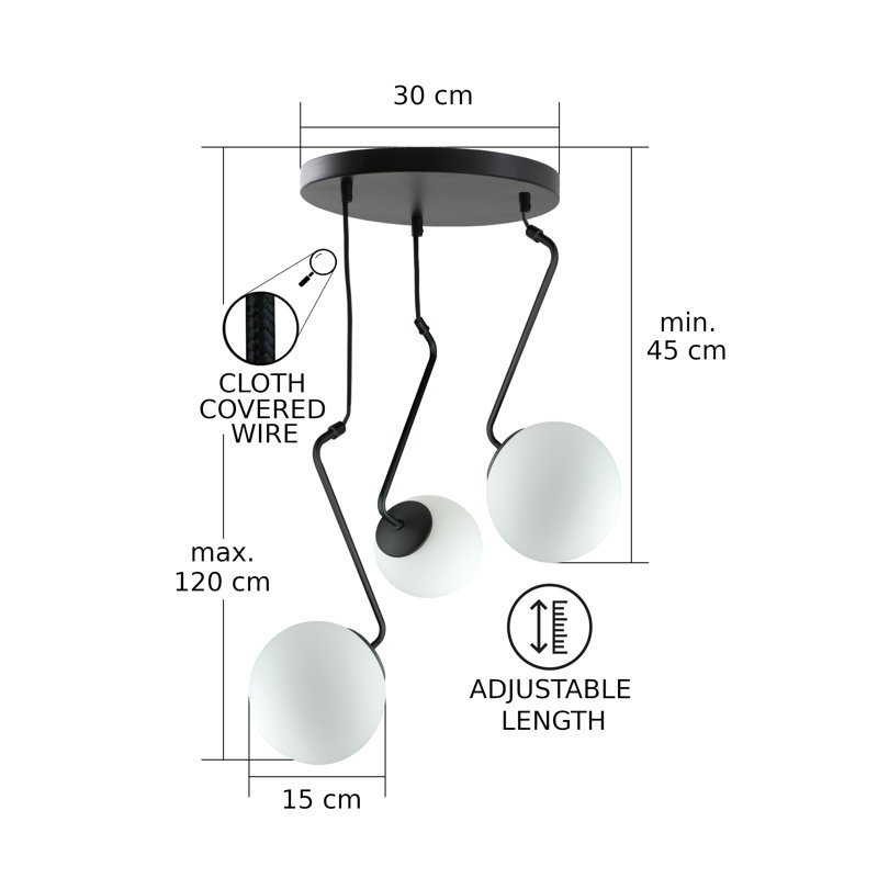 Berek - Light Matte Black Unique/Statement Pendant, 3