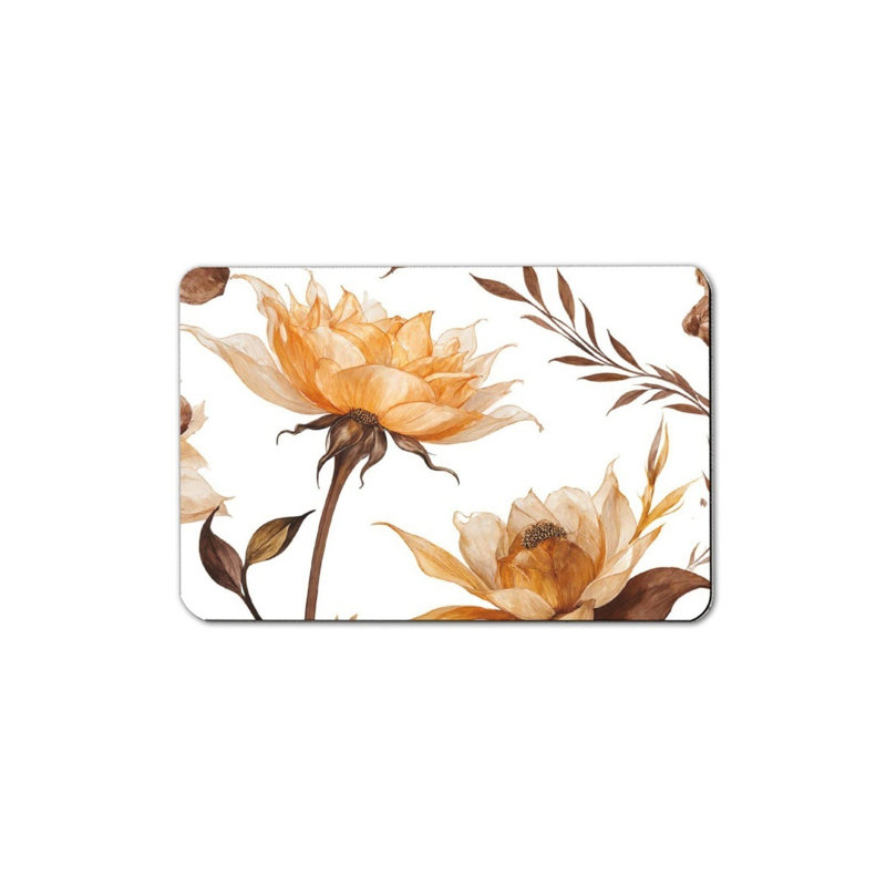 Tapis pour salle de bain Warm Amber Floral, 16 x 24 po