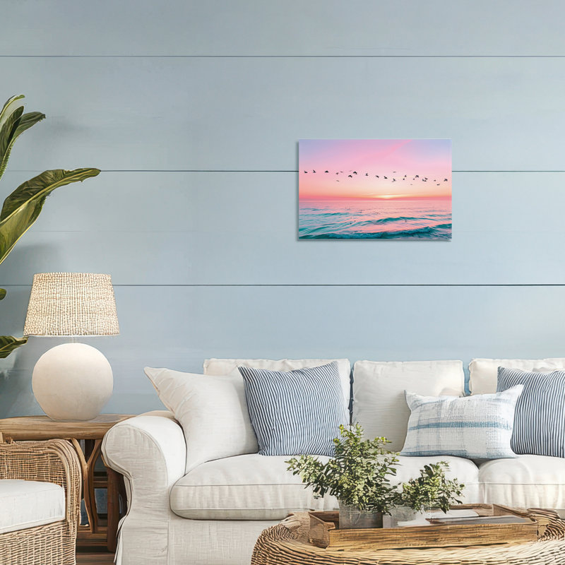 "Stupell Industries", survol de l'océan pastel, art mural sur toile par Pink Sherbet, H 16 po x l 24 po
